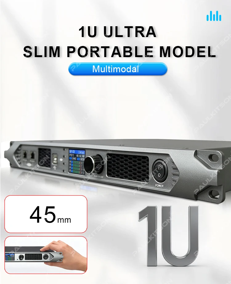 Paulkitson TF425 4-Kanal SIC-Leistungsverstärker mit eingebautem DSP FIR Professioneller Digitalverstärker für Bühnen-Line-Arrays & Subwoofer – Detail 9