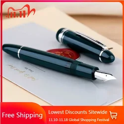 New Majohn P136 Resin Brass Piston Fountain Pen EF/F/M 0.38 0.5 0.7MM Nib Writing Ink Mb Pen Luxury Blue Colos Office Stationery