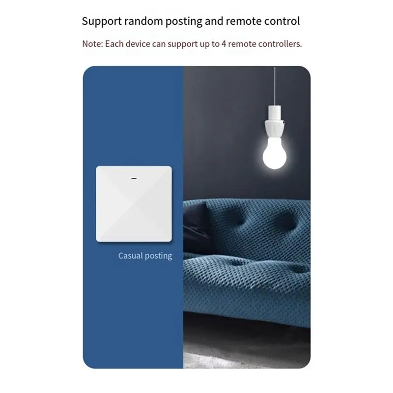 AT05-Wireless Remote Control Lamp Holder For Mijia APP Connection- Screw Base Included Switch Functionality