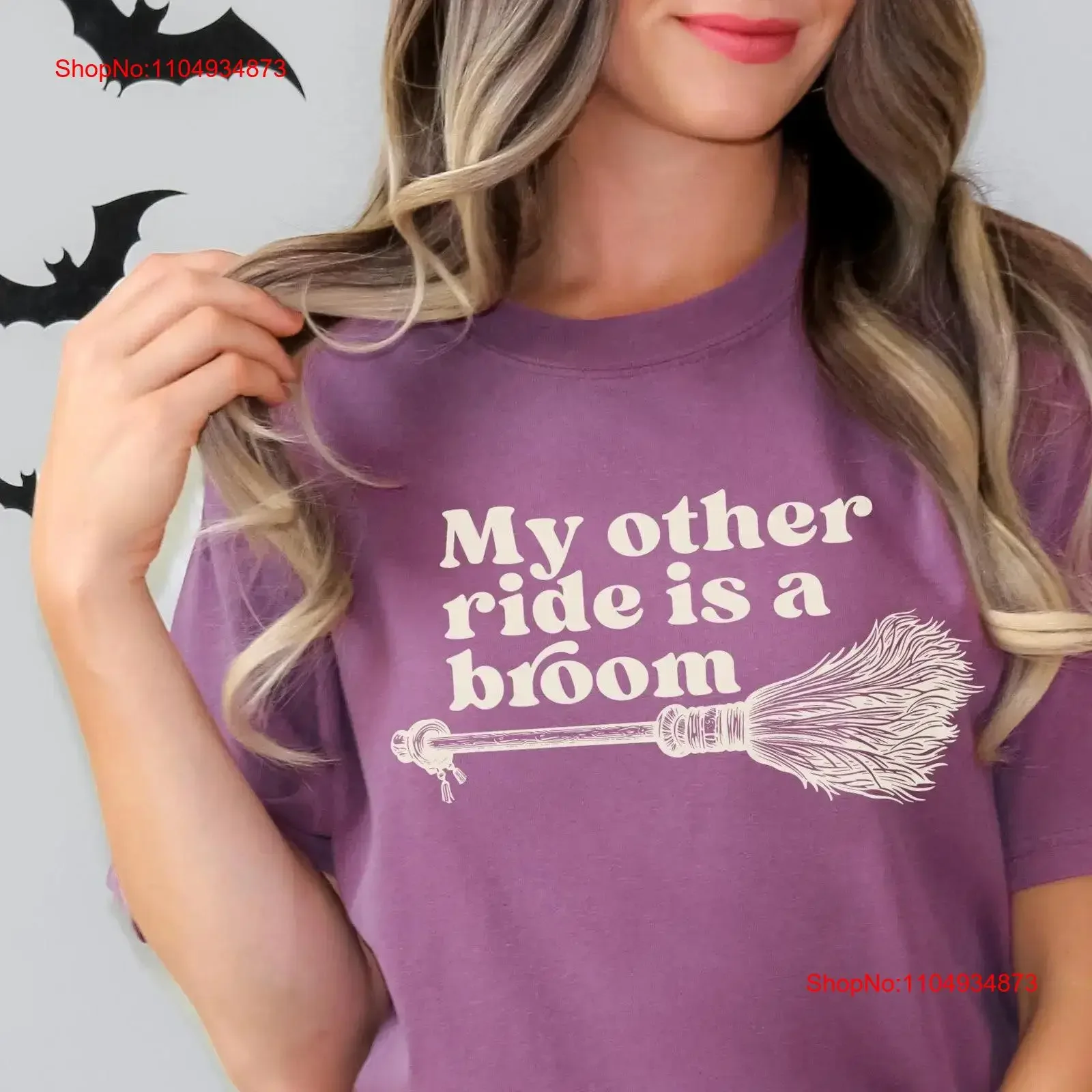 

Забавная футболка ведьмы на Хэллоуин My Other Ride Is A Broom Witchy Autumn Fall Silly Sassy Retro vintage Washed Graphic Casual