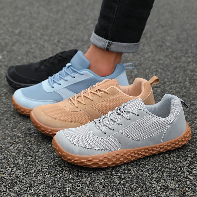 Herrenschuhe Größe 36-46, große Größen, Barfußschuhe, breite Zehenbox, 0 Drop, Casual-Sneakers, Outdoor-Minimalist-Schuhe für Cross-Country-Lauf und Walking. – Detail 7