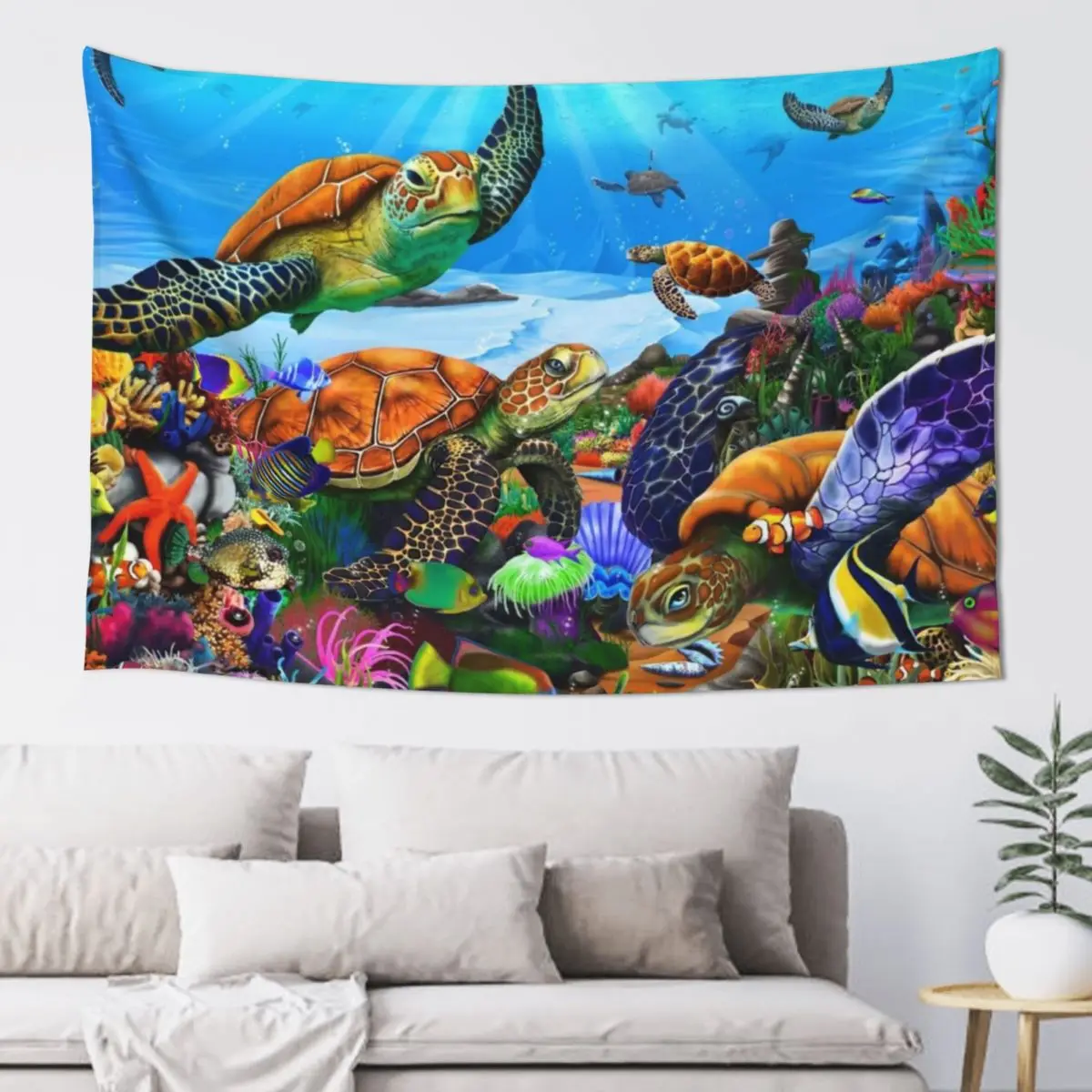 

Amazing Undersea Turtles Tapestry Wall Carpet Aesthetic Home Decor Bedrooms Decor Decorative Paintings Tapestry