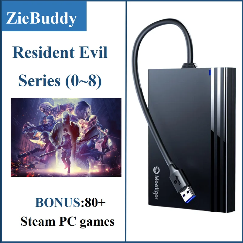 

Игровая консоль ZieBuddy, включающая серию Resident Evil (0~8) и более 80 лучших игр Steam для ПК, совместимых с Windows.