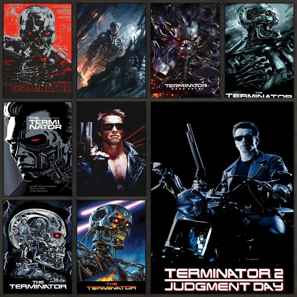 Film Terminator Sci Fi Action Classic Poster Peel And Stick Wall Art PP Waterproof HD Bedroom Living Room Home Decor Gift