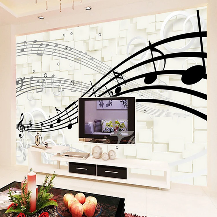 

custom Personalized mural wallpaper 3D musical mural instrument music classroom Piano Theme Room TV background wall bedroom 8d