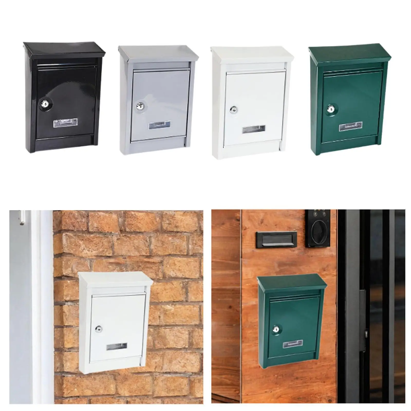 Wall Mount Mailbox Lockable Creative Large Capacity Commercial Iron Drop Box Letterbox for Front Door House Office Corridor Gate