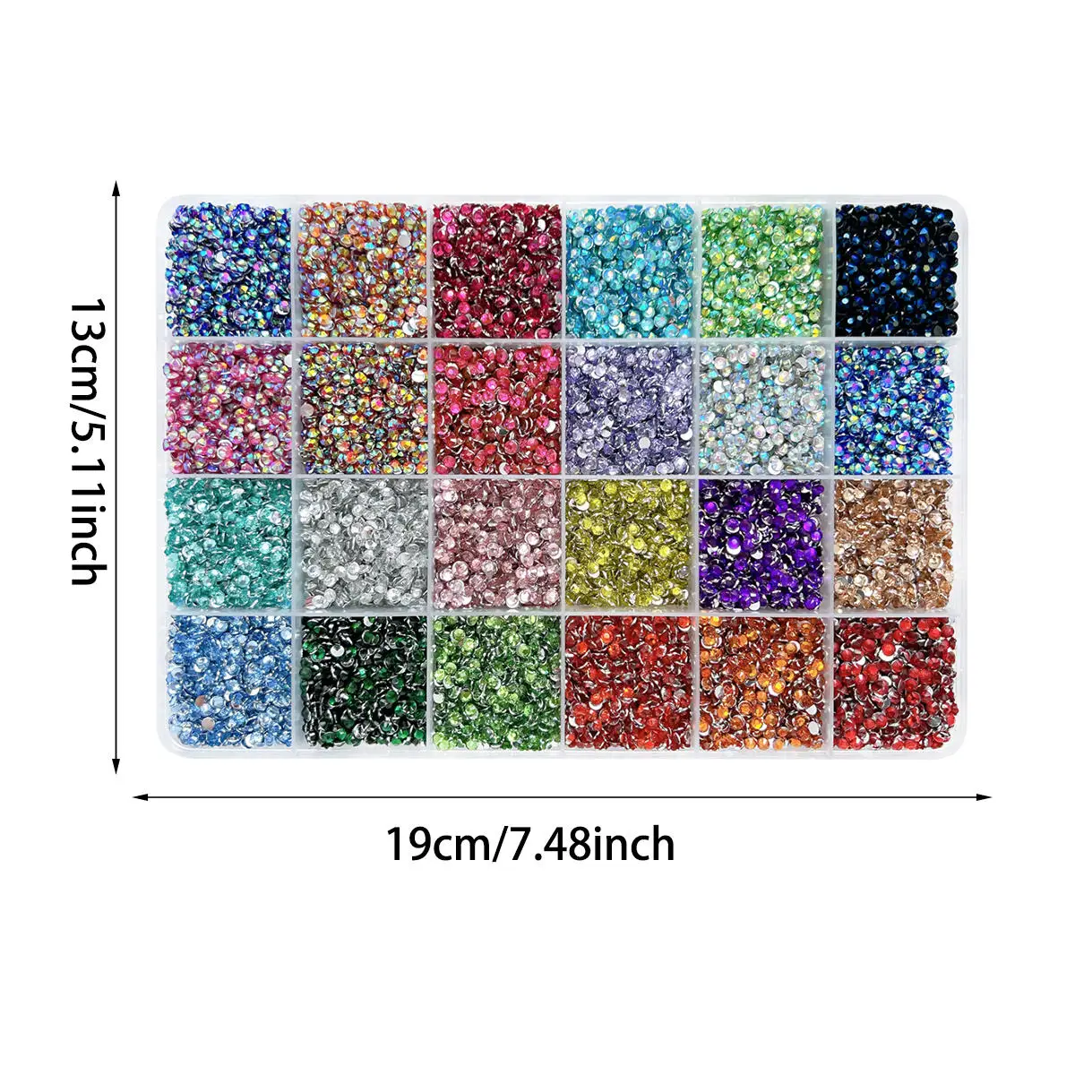 1Box Sparkling Mini Flatback Nail Rhinestones Bedazzling Kit Trendy AB Jelly Semi-circular Nail Diamond for DIY Nails Art Crafts