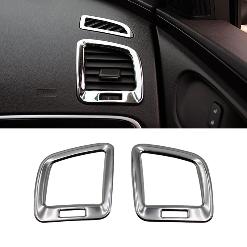 Image of Für Opel Insignia 2009 2010 2011 2012 2013 Auto Links und Rechts Klimaanlagen-Luftauslassabdeckung Edelstahl-Zierleisten Zubehör