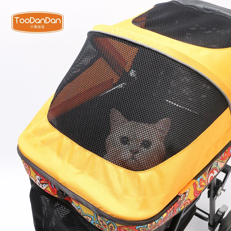 Foldable pet stroller portable dog and cat stroller breathable carrier dog and kitten travel walking outdoor cat and dog accesso