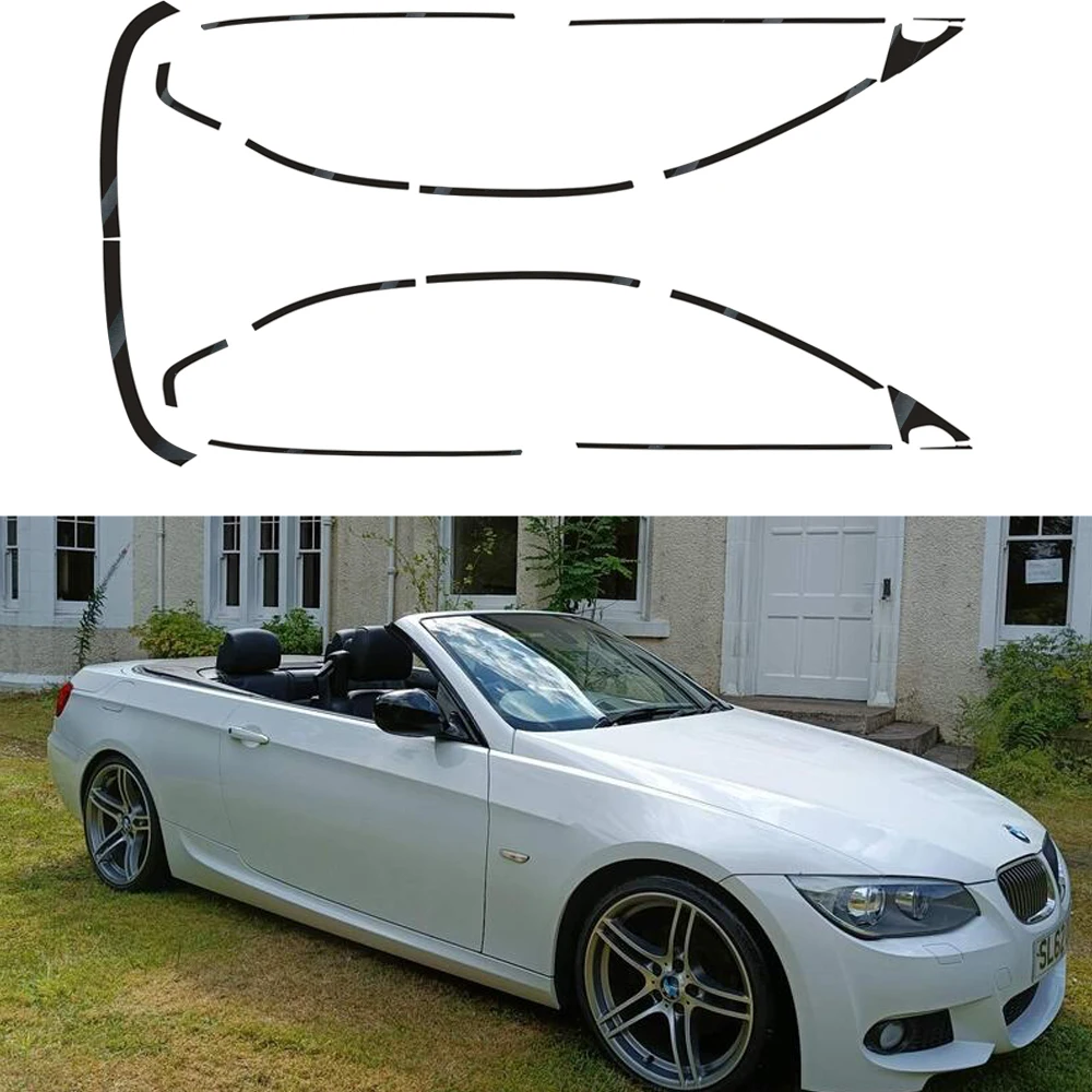 Chrome Delete Window Trim Sticker For BMW 3 Series E93 2007-2012 Convertible Glossy/Matte Black Exterior Decal