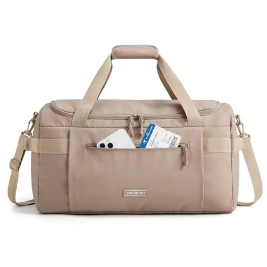 Travel Duffel Bags with Dividers, 32L Gym Duffle Bag with Laptop Compartment, Carry On Weekender Overnight Bag, Shoe Bag, PVC W