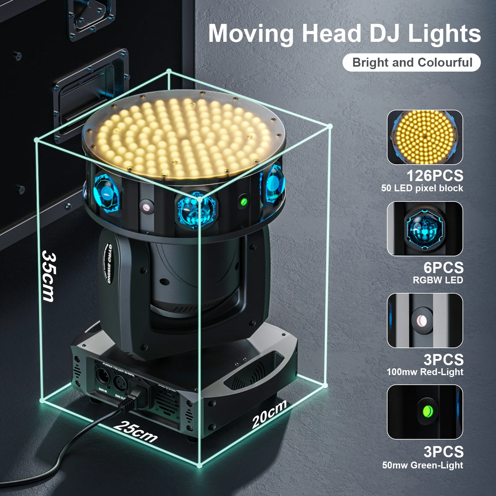 LED Pendulum Beam Laser Moving Head light Sound Music Strobe Lights DMX Controls nightclub DJ Disco Fiesta party Stage Lighting