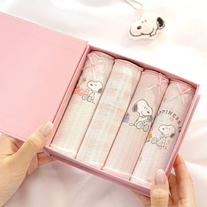 

Снупи аниме товары с героями мультфильмов, милое нижнее белье для девочек, креативные студенческие трусы Kawaii, милые трусы из чистого хлопка, подарочный набор, оптовая продажа