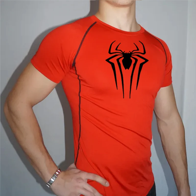 Compression Shirt Sports Quick dry T-shirt Men's Running Short-Sleeved Summer Fitness Top Workout Clothing Front Back 2099 New