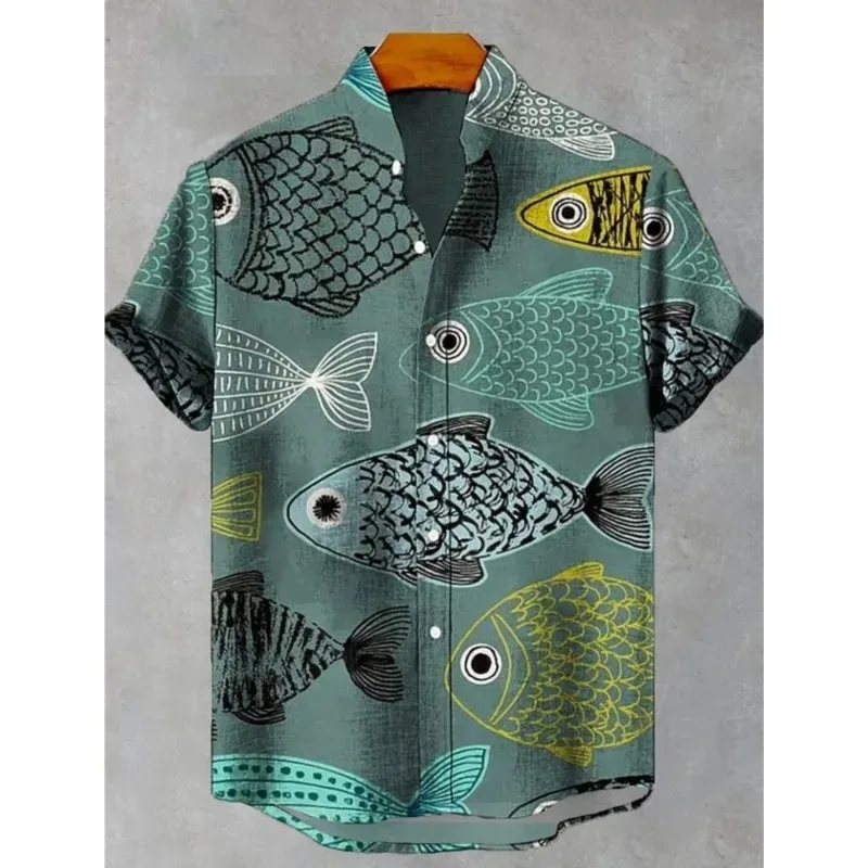 

Shirt Hemd Herren Camisa Masculino De Luxo Men's Art 3D Printed Shirt Summer Hawaiian Shirt Harajuku Street Wear Button Casual