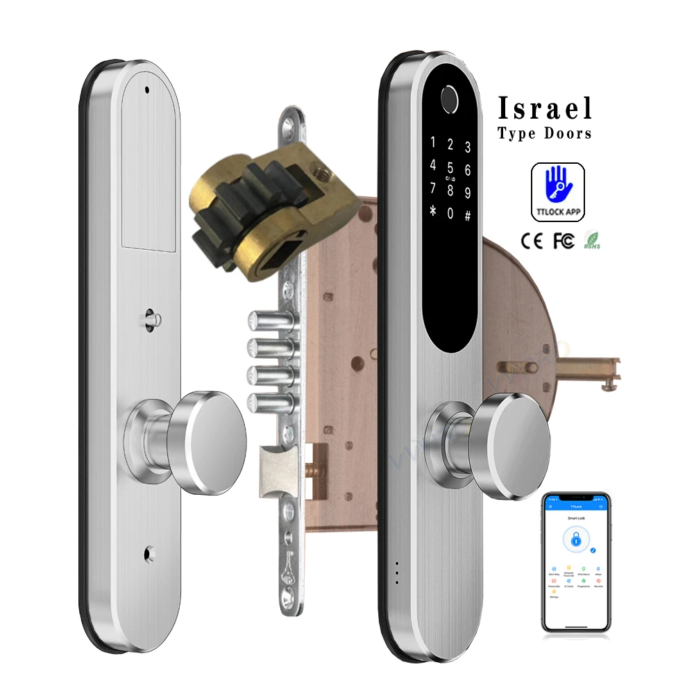 Israel Type Doors TTLOCK ASPP Fingerprint Smart Door Lock Electronic Fingerprint Digital Lock with Alexa Google Home