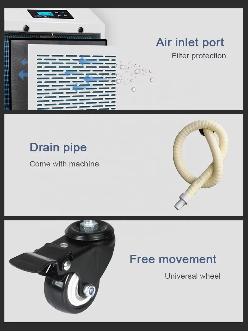 Climatiseur industriel portatif de refroidisseur de tache de 1000W 220V 400m3/h avec des moteurs de ventilateur de cc de réservoir d'eau de 8L