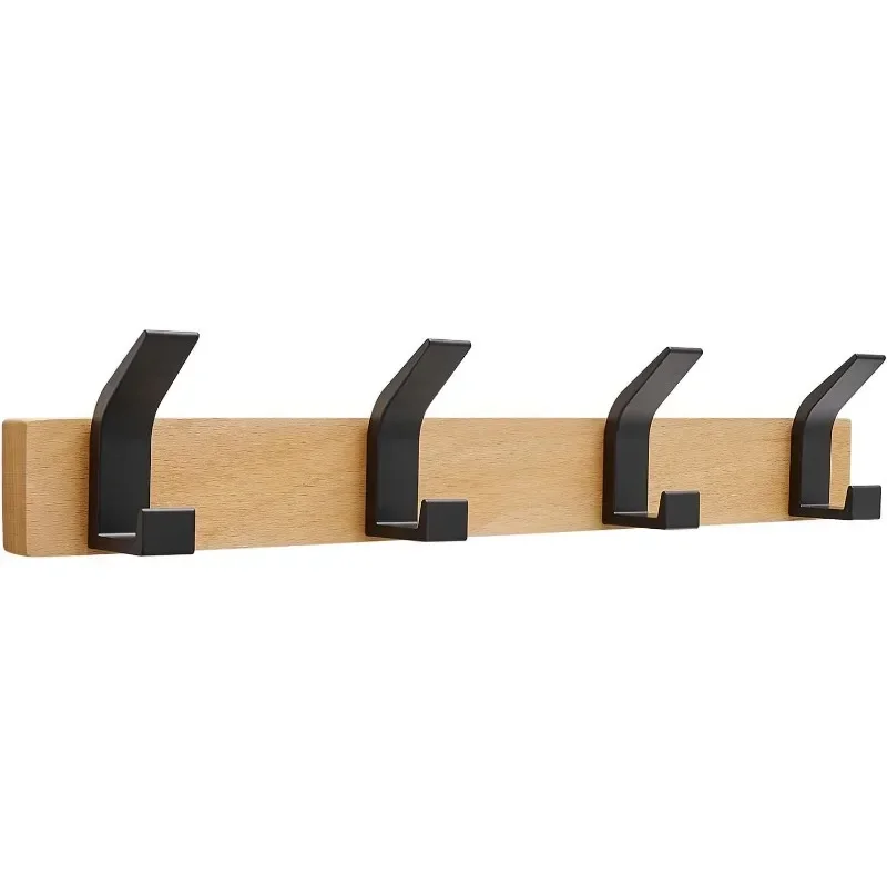 Wooden Clothes Hangers Wall Mounted Beech Clothes Hangers Living Room Brief Clothing Hanger Portable Bedroom Hooks Storage