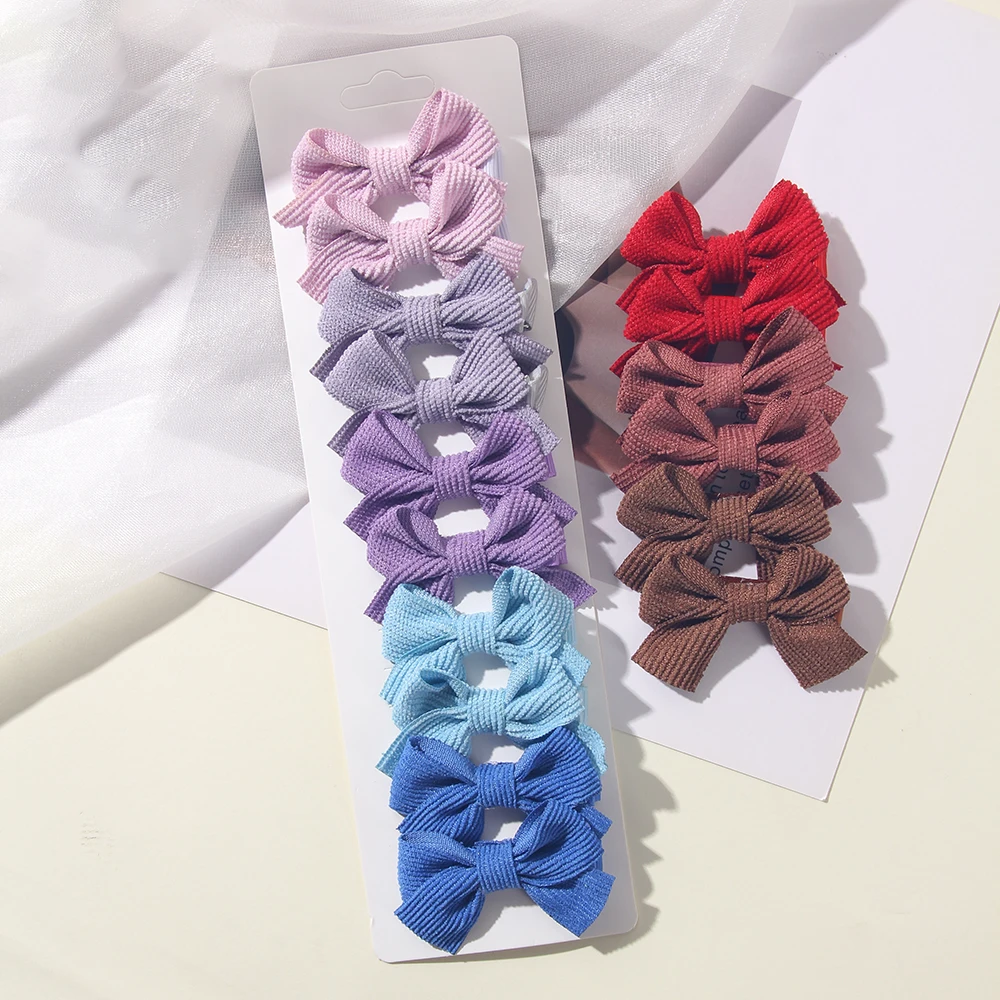 

20Pcs Sweet Cotton And Linen Bows Baby Hair Clips Candy Color Solid for Girls Princess Hairpins Barrettes Kids Hair Accessories