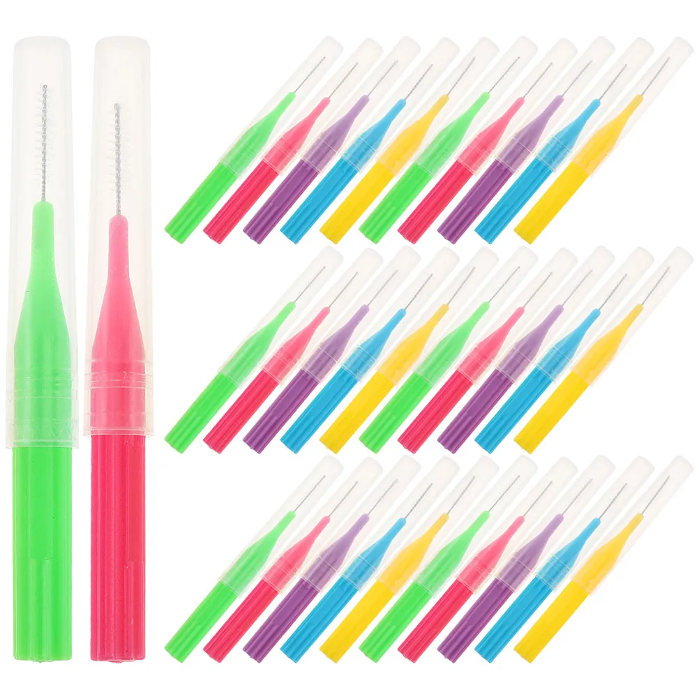 

50 Pcs Brush Teeth Gum Orthodontics Braces Nylon Flossers Braces Brush Picks Cleaning Dental Tool Travel Portable