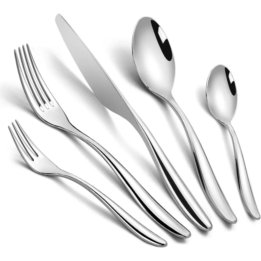 

Набор кованых столовых приборов из 20 предметов на 4 предмета, Prendcyx 18-10, сверхмощный изысканный набор столовых приборов, набор столовых приборов, изысканная вилка, ложка, нож S