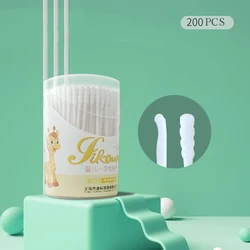 200pcs Safety Baby Cotton Swab clean baby ears Sticks Health Medical Buds Tip swabs box plastic cotonete