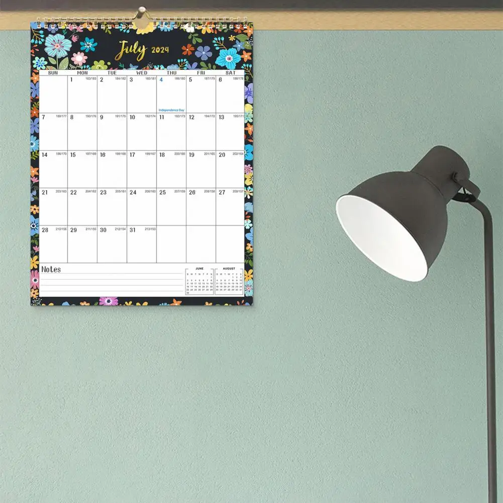 Premium Desk Calendar 18-month Desk Calendar 2024-2025 U.s Holidays Notepad Hanging Holes Spacious Desk Planner
