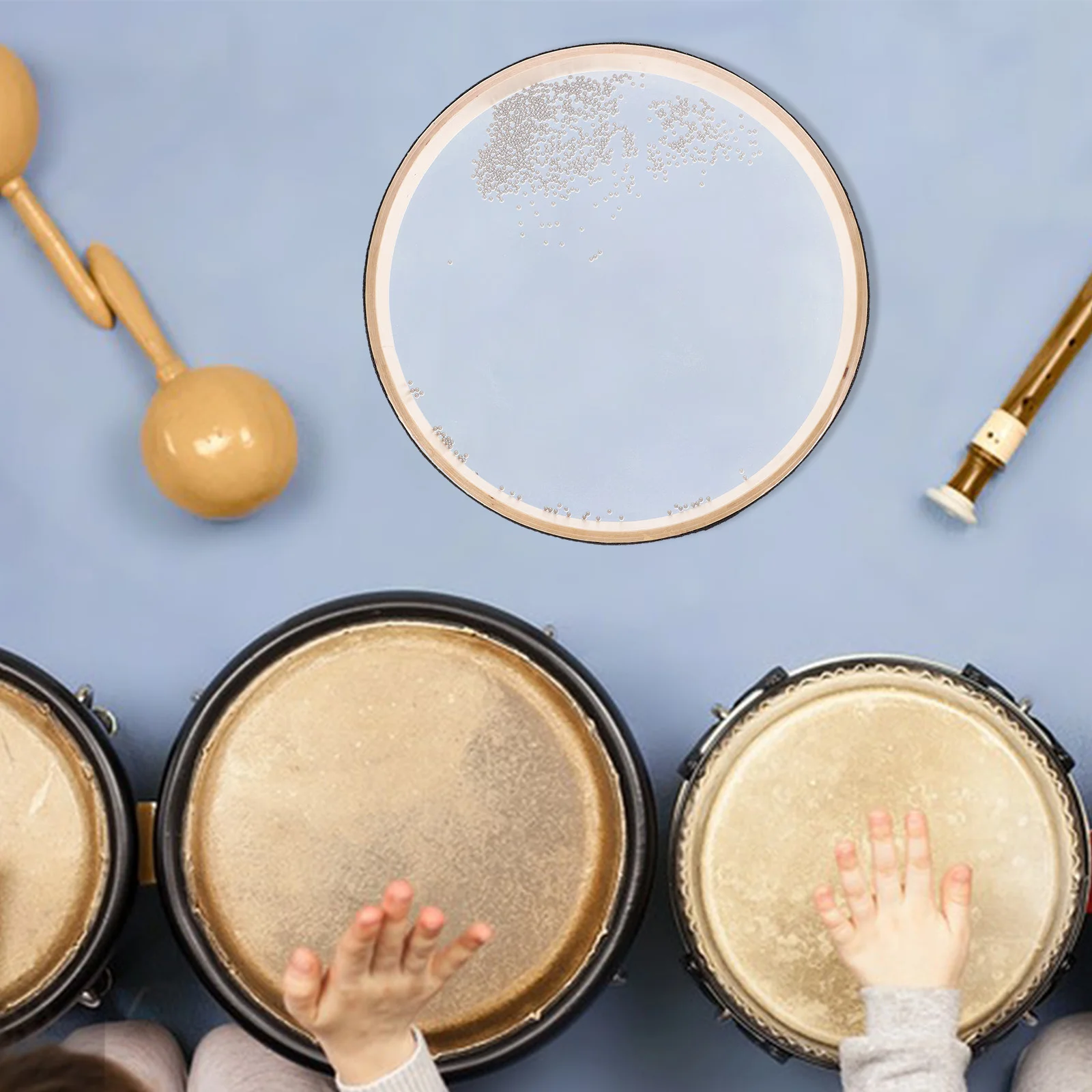 Baby Playpin Children Wave Drum Percussion Instrument Waves Toy Ocean Hand Tambourine Beads Orff