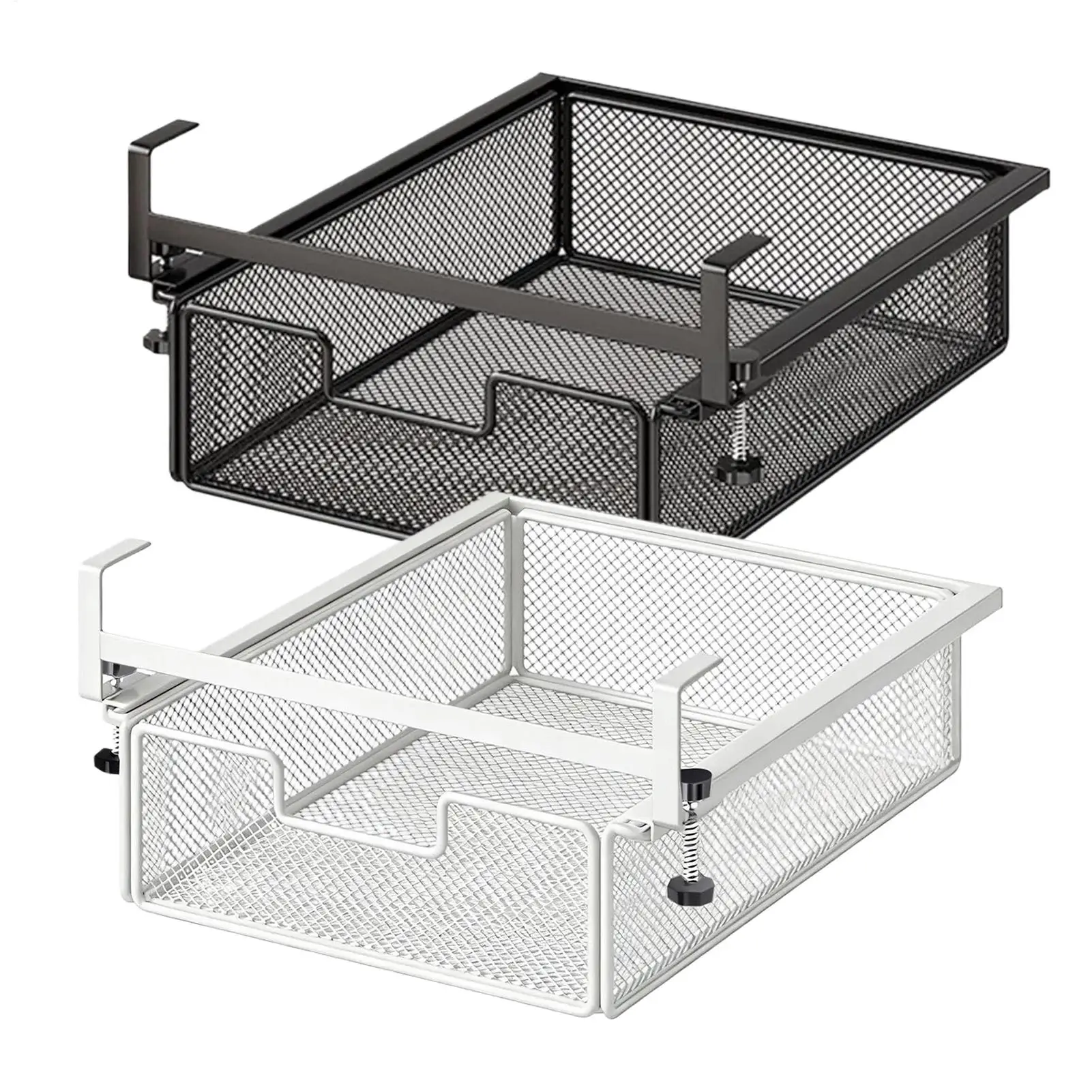 Invisible Drawer Pull Out Storage Box Under Desk Drawer Office Desk Hanging Organizer Shelf For Homeowners Renters Gamers