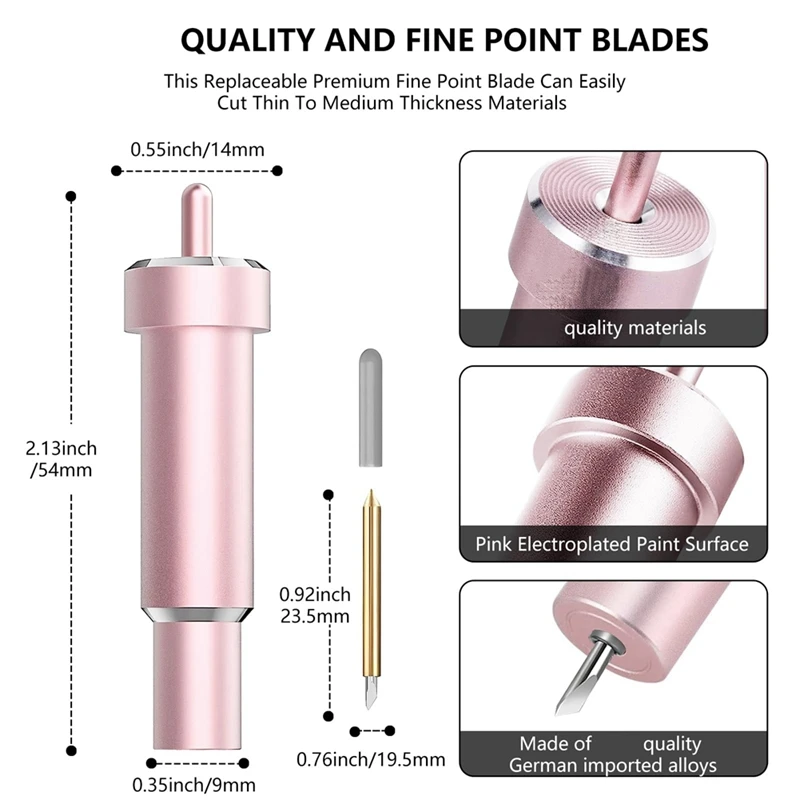 Imagem -06 - Ferramenta de Corte Profundo para Cricut Maker Explore Explore Air Air One Venture60 ° Deep Point Blade Habitação Rosa