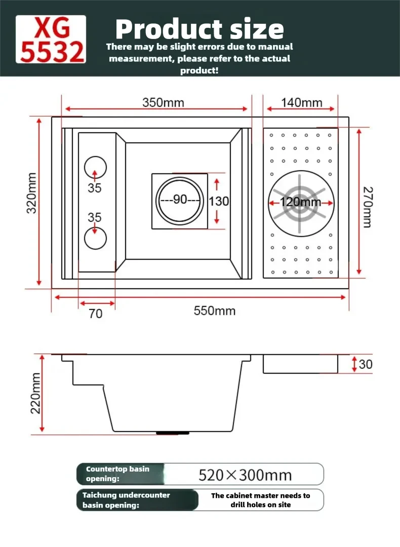 Cup Washer Hidden Bar Sinks With Lid MultifunctionalStainless Steel Kitchen Sink Single Slot Undermount Bowl