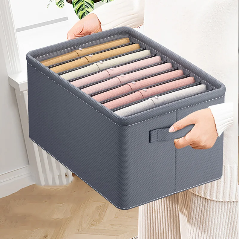 Jeans Compartment Storage Box Closet Clothes Drawer Pp Board Separation Box Stacking Pants Drawer Divider Folding Home Organizer