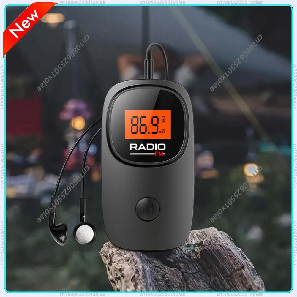 Pocket Radio Digital Tuning Mini Radio with Earphone Battery Operated Radio with Clip for Walking Jogging