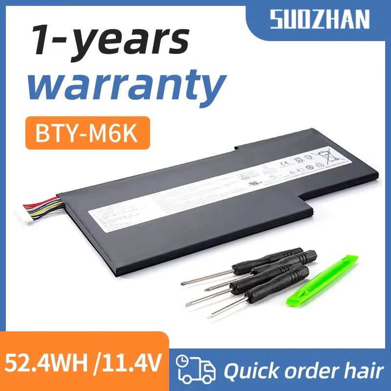 BTY-M6K Laptop Battery For MSI MS-16K3 GF65 GF63 MS-17B4 Thin 8RD GF75 8RD-031TH 8RC Thin 3RD 8RC 9SCThin 9SE/SX 11.4V 4600mAh