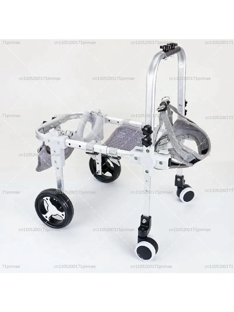 Adjustable Dog Wheelchair Hind Leg Support, 4-Wheel Mobility Cart with Harness for Senior Disabled Pets