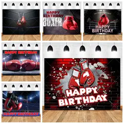 Fight Sports Boxing Ring Match Gloves Cool Boy Aldult Kid Birthday Party Backdrop Custom Kid Photography Poster Decor Background