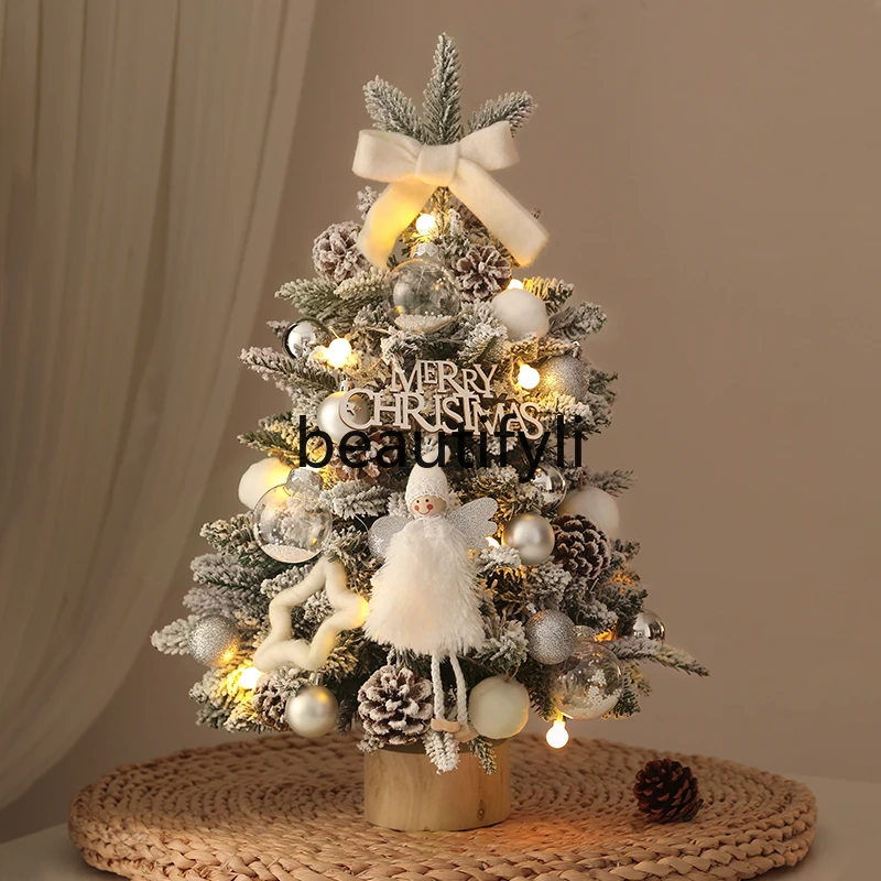 

New Christmas Mini Encrypted Christmas Tree Home DIY with Light Desktop ins Wind Ornament Knickknack Package