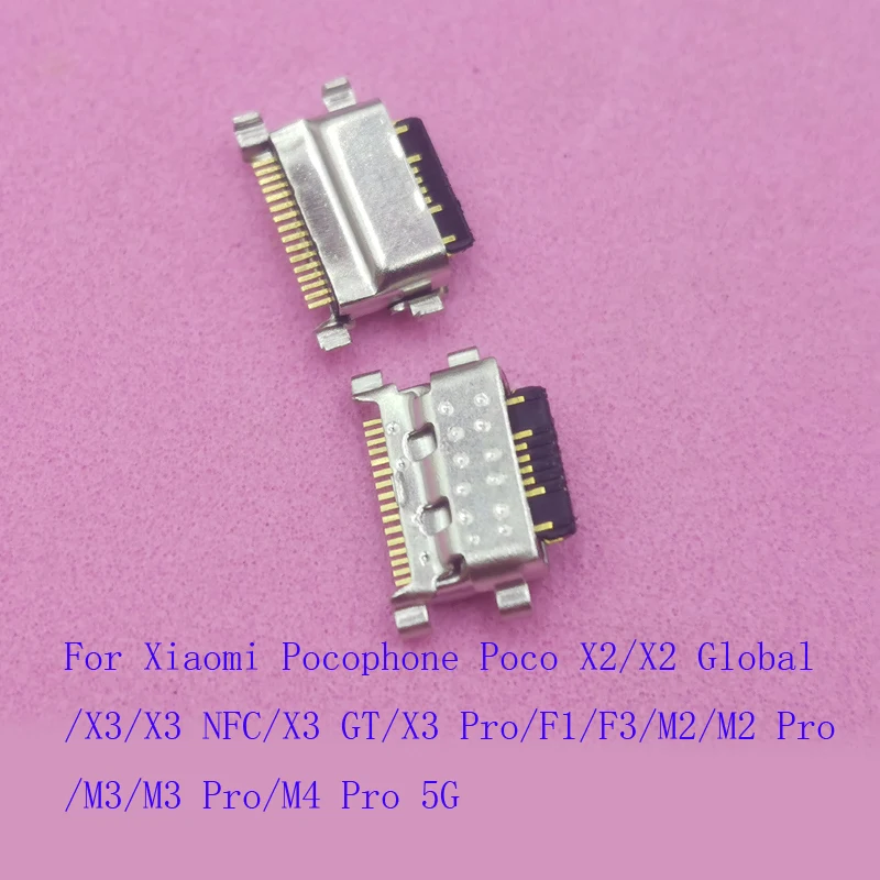 10-500 шт. разъем для зарядки док-станции, контактная вилка, USB-зарядное устройство для Xiaomi Pocophone Poco F3 F1 M2 M3 X3 GT M4 Pro NFC X2 Global