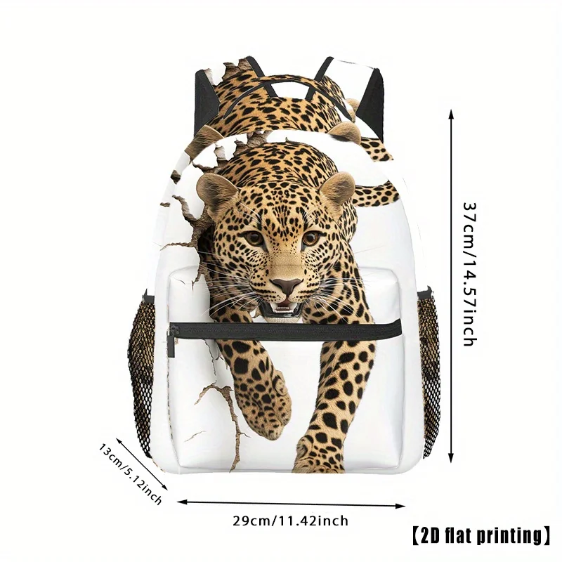 Leopard Breaking Through Wall Travel Hiking Backpack Computer Backpack Suitable for Beach Yoga Travel