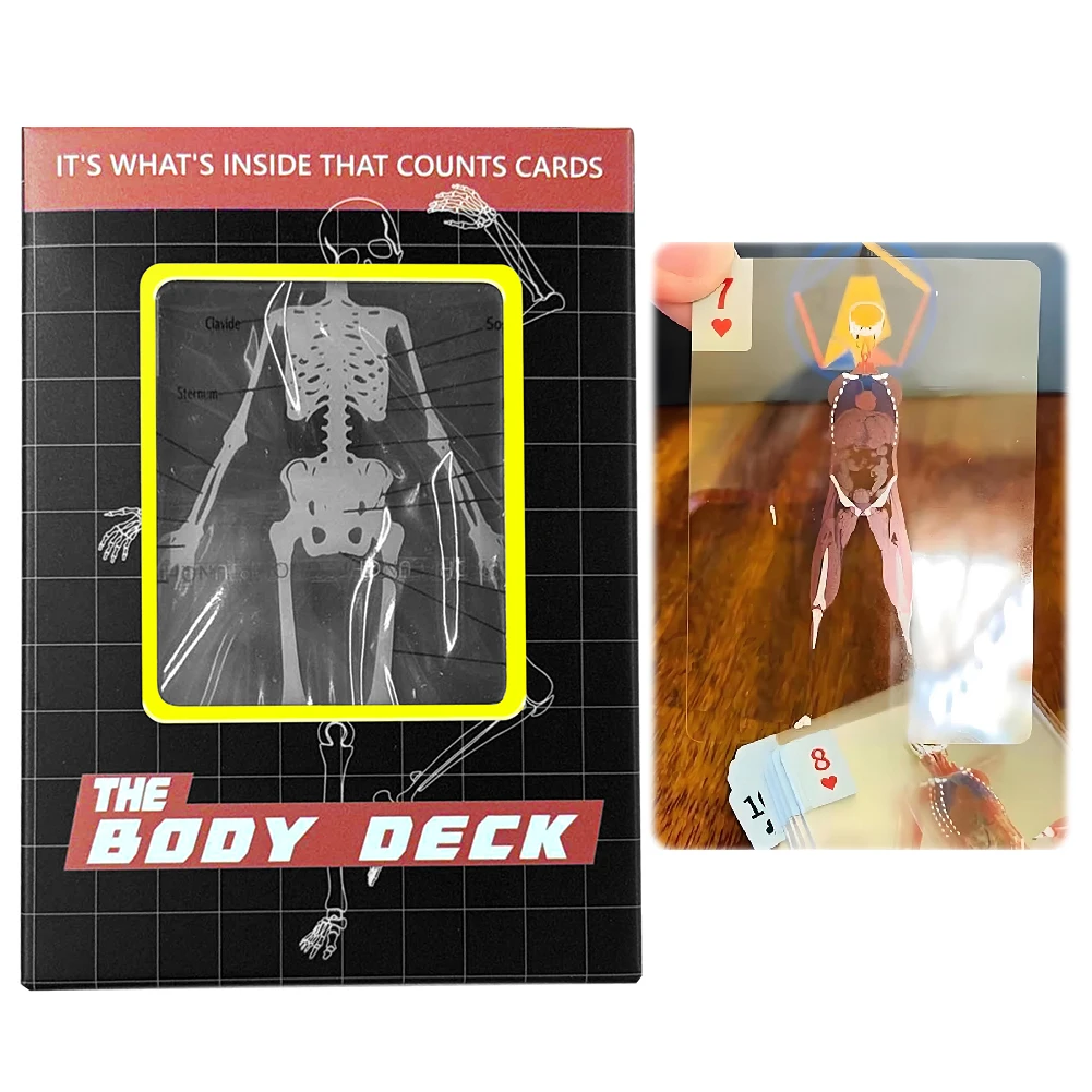 Funny Anatomy Poker Reusable Body Transparent Playing Cards Multi-Purpose Human Anatomy Playing Cards for Friend Gifts