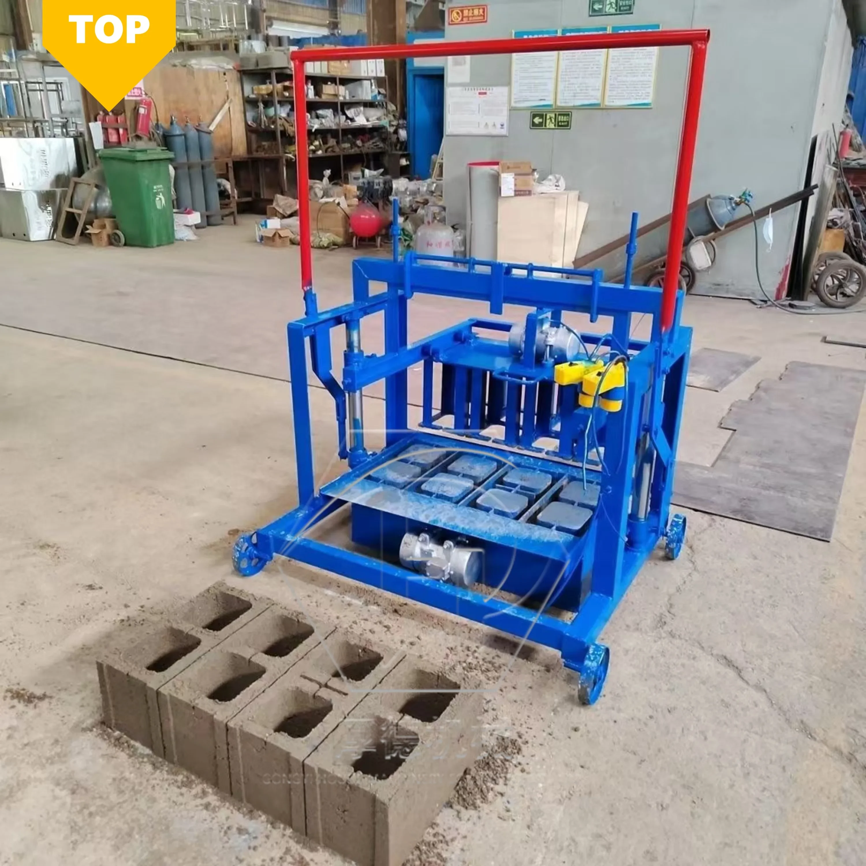 

QT4-45 High Efficiency Mobile Egg Layer Manual Concrete Block Machine Best Price Interlocking Cement Brick Making Machinery