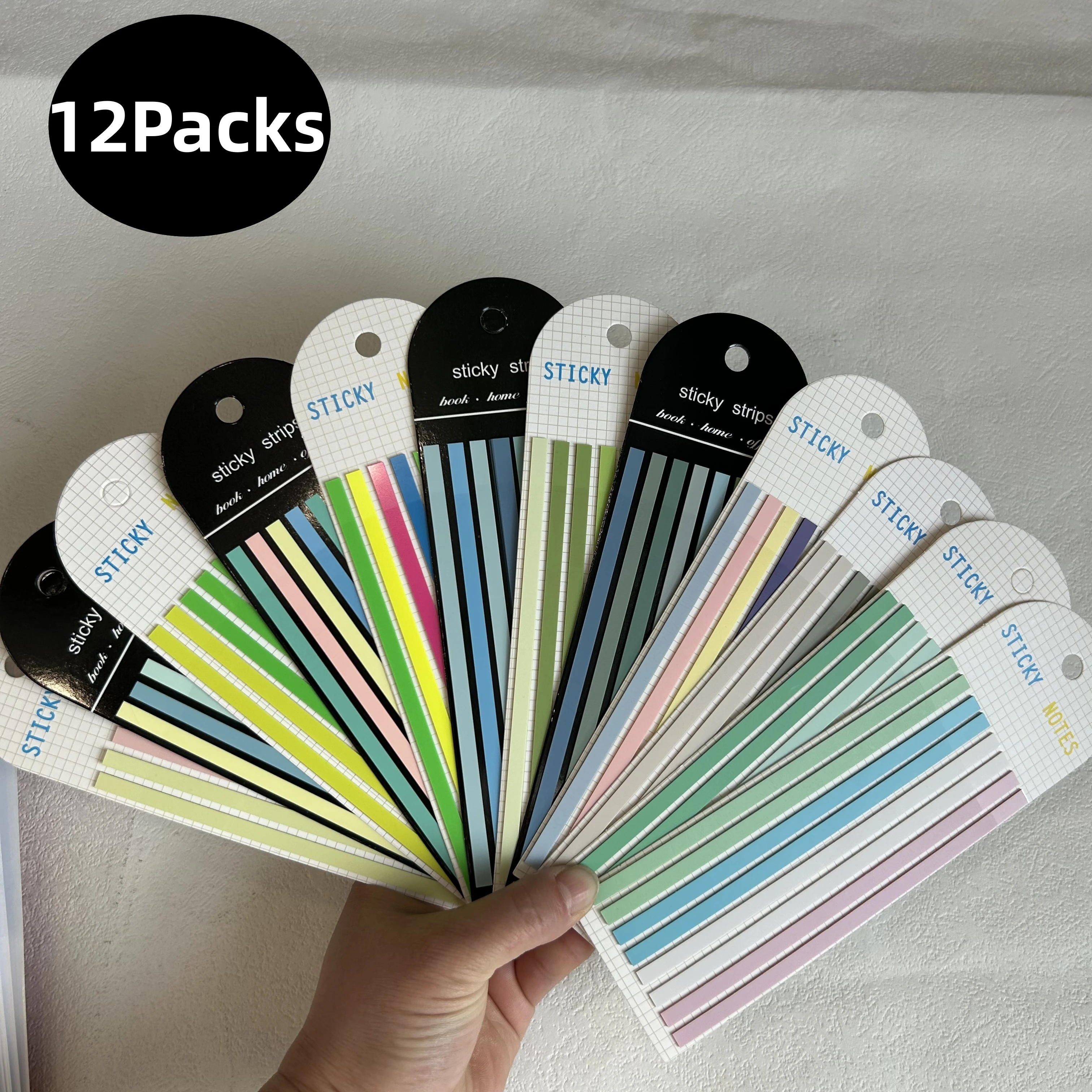 KindFuny 12 Packs Transparent Sticky Notes Sticky Bookmarks Memo Pad Reading Annotation Index Tabs Notepad for Books Stationery