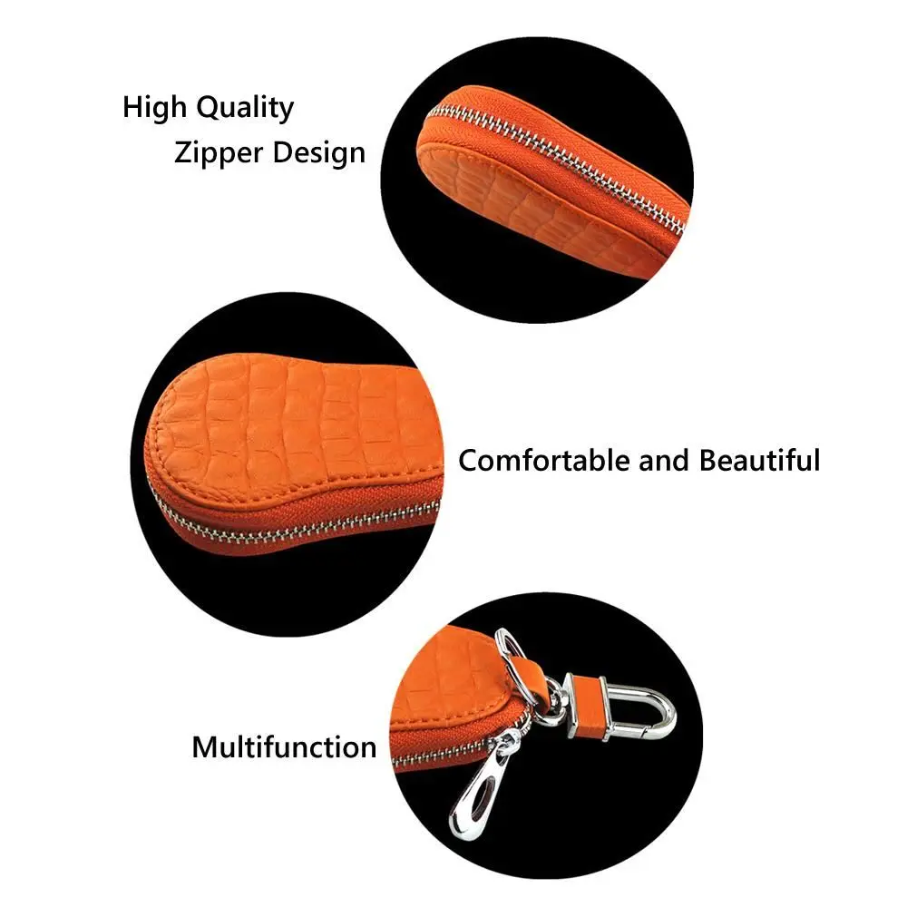 Men Women Coin Purse Housekeeper Holder Keychain Holder Wallet Key Case Genuine Leather Car Key Bags