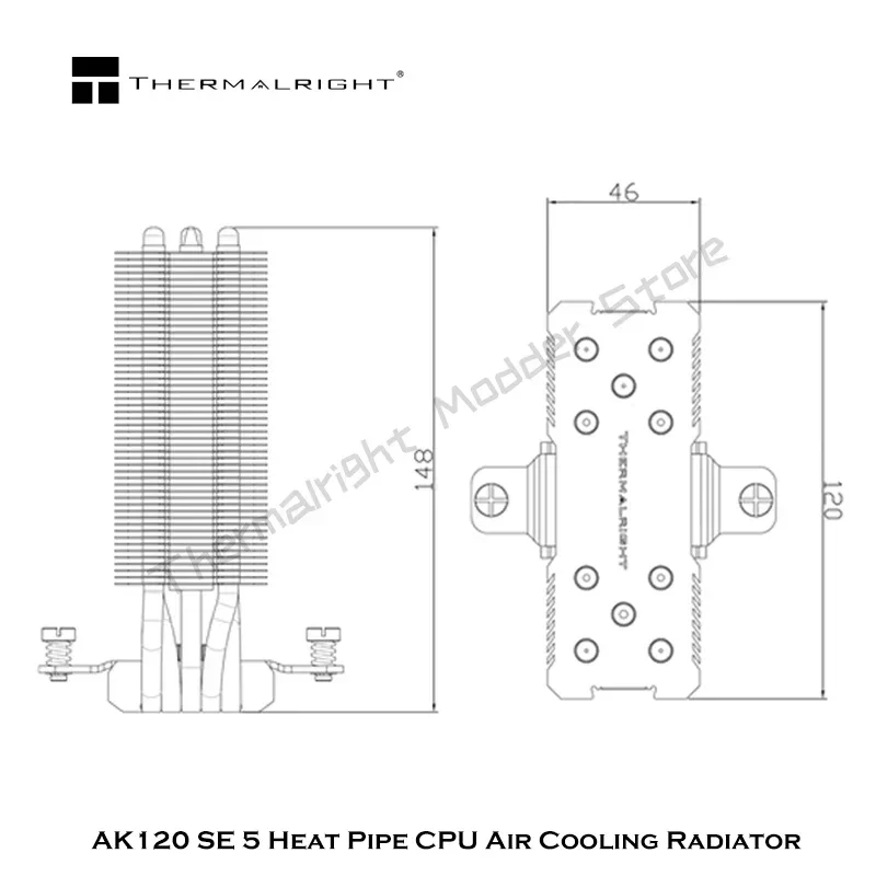 Thermalright AK120 SE 5 Heatpipe CPU Air Cooling Radiator Supports LGA1700/115X/1200/AM4,Tower CPU Radiator PWM