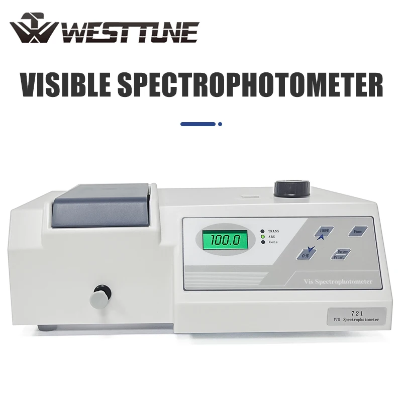 WESTTUNE Portable Spectrophotometer 721 LDC Digital Lab Visible Spectrophotometer 330-1020nm Lamp Lab Analytical Equipment