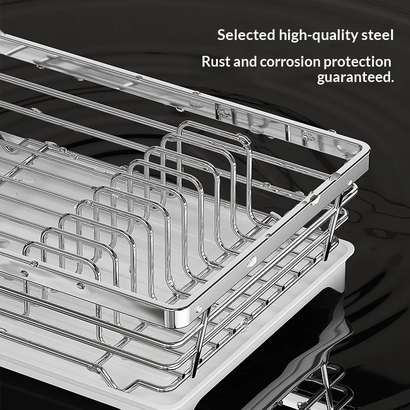 Stainless Steel Dish Drying Rack Kitchen Countertop Dish Plate Drainer Organizer Sink Dishware Storage Holder