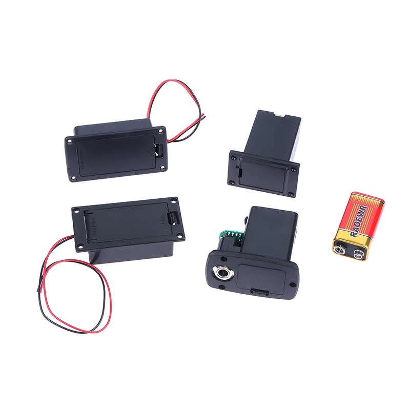 9V Battery Case Holder Battery Storage Cover Box For Acoustic Guitar Bass Pickup Black Guitar Parts DIY Accessories - view 3