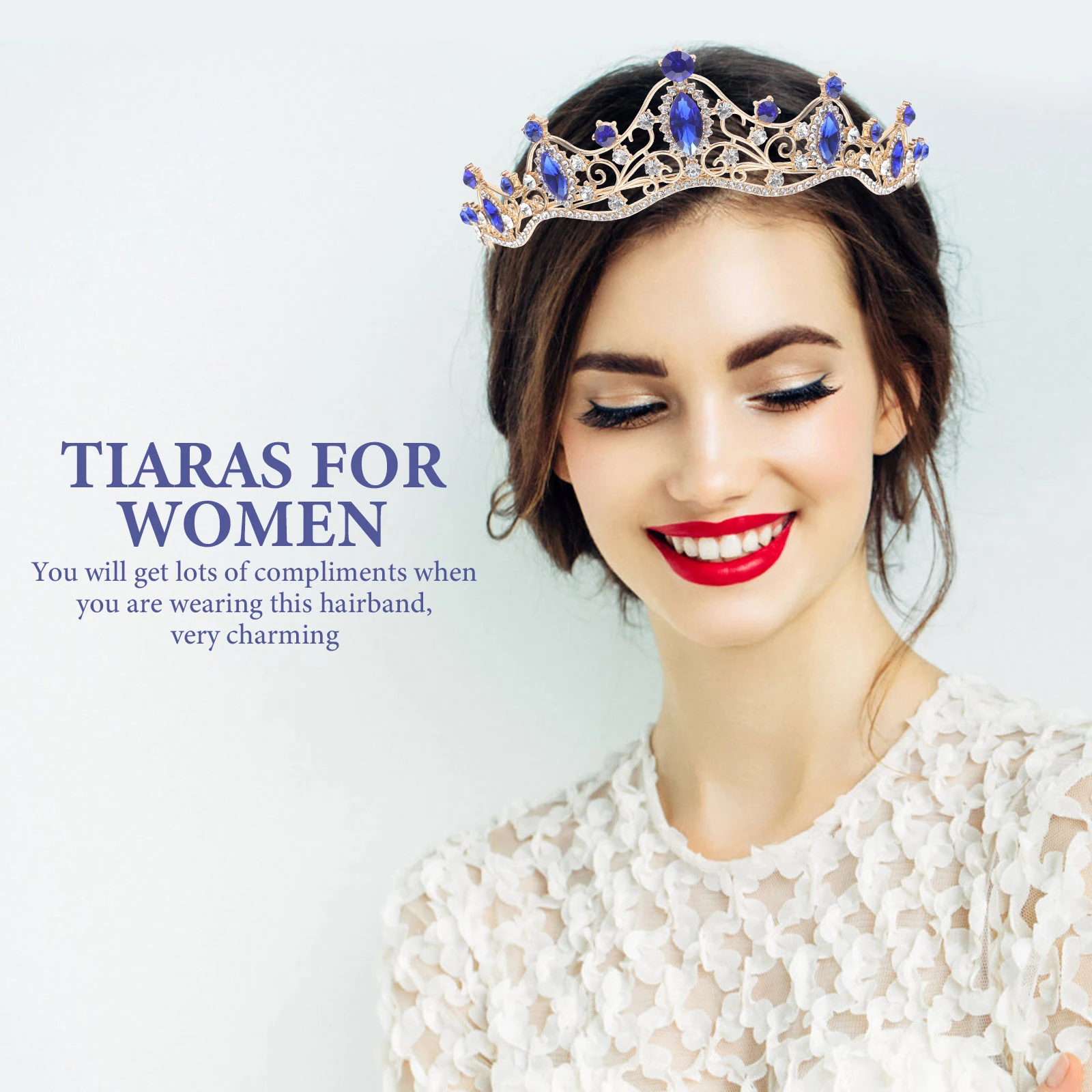 

Baroque Crown Bridal Headband Rhinestone Hair Accessories Tiaras Crowns Women Wedding Decor Elegant Lightweight Alloy Fade