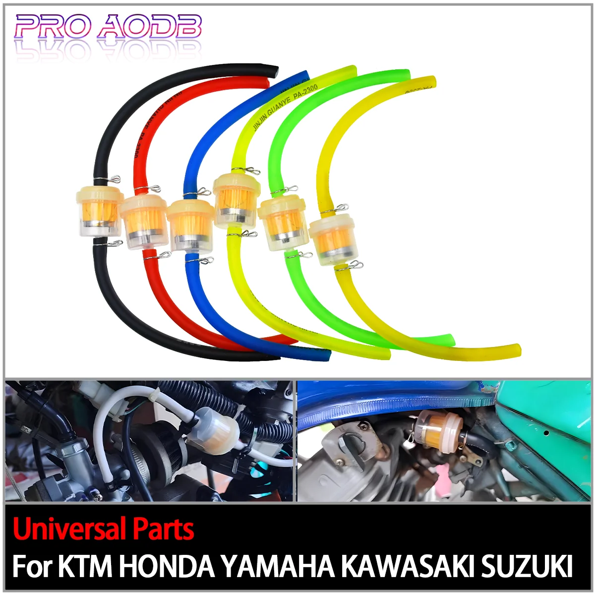 

8mm Motorcycle Plastic Fuel Filter Dirt Bike Hose Line Petrol Pipe Fuel Gas Oil Tube Universal ATV Honda Yamaha Kawasaki KTM