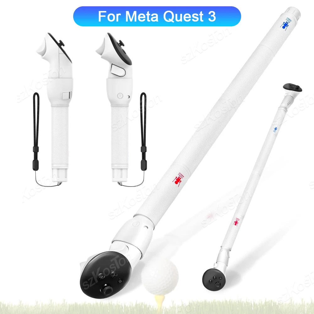 

For Meta Quest 3S VR Dual Handles Extension Controller Stick Sword Tennis Golf Club Handle Grip for Meta Quest 3 Accessories